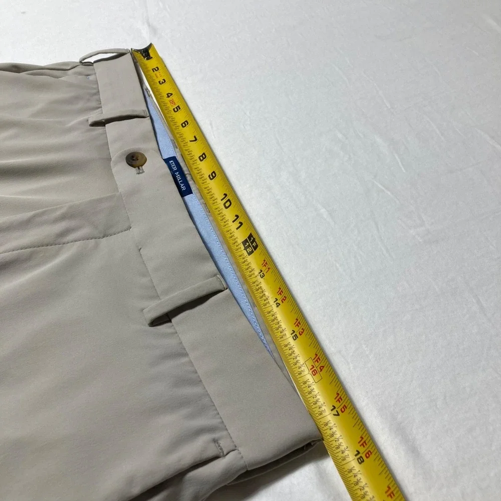 Peter Millar Crown‎ Crafted Nylon Pants Men's Size 34x32 (29) Beige Golf Stretch